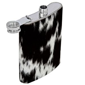 Genuine hair on Cowhide flask
